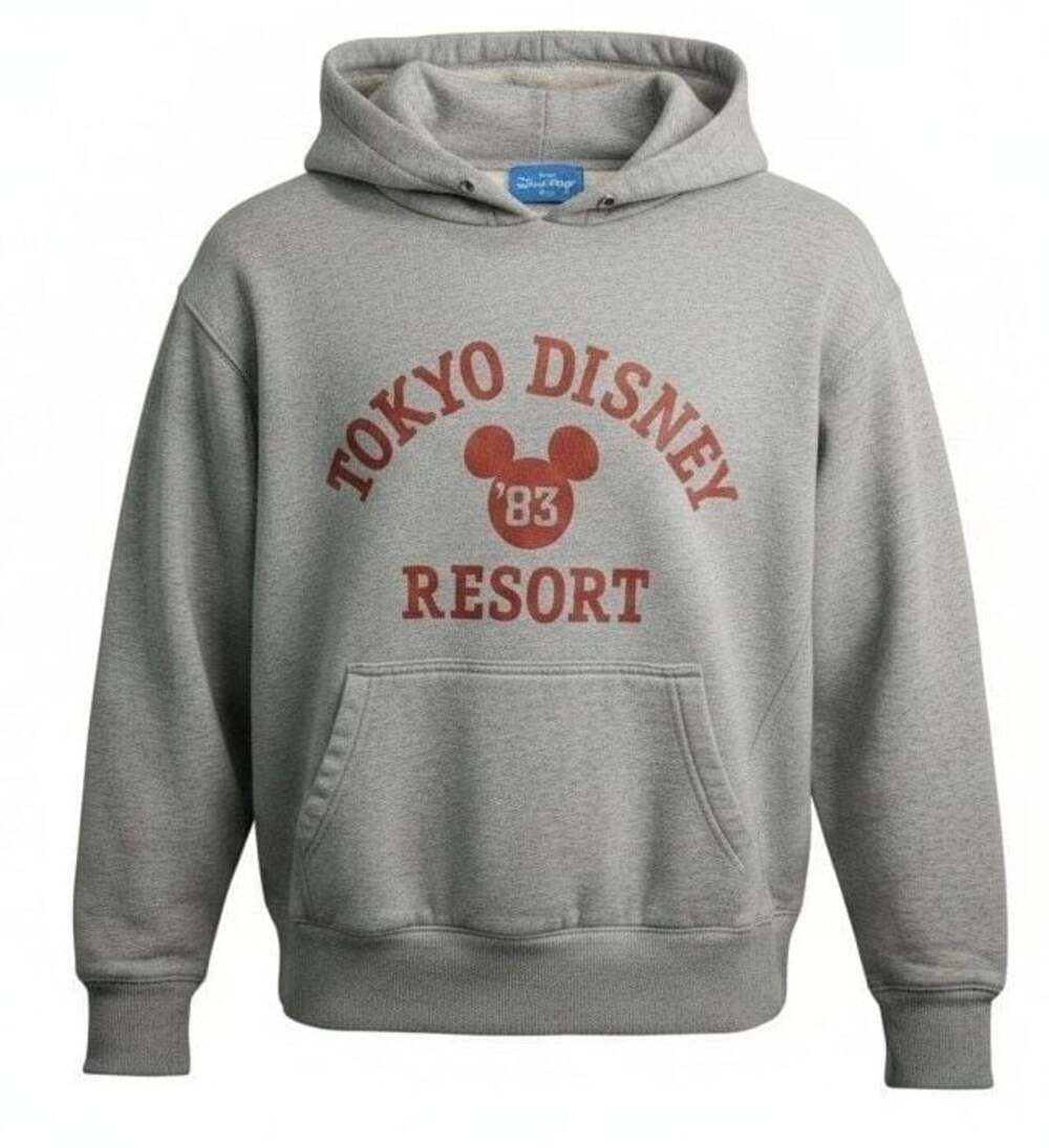Tokyo Disney Resort '83 Mickey Mouse Graphic Grey Pullover Hoodie